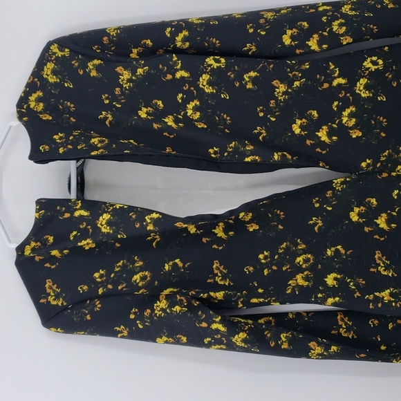Philosophy Anthropologie | Longsleeve black yellow floral Mini dress - Small - Picture 4 of 4